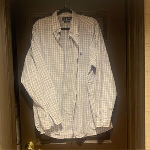 Ralph Lauren Men's Light Blue Plaid Shirt